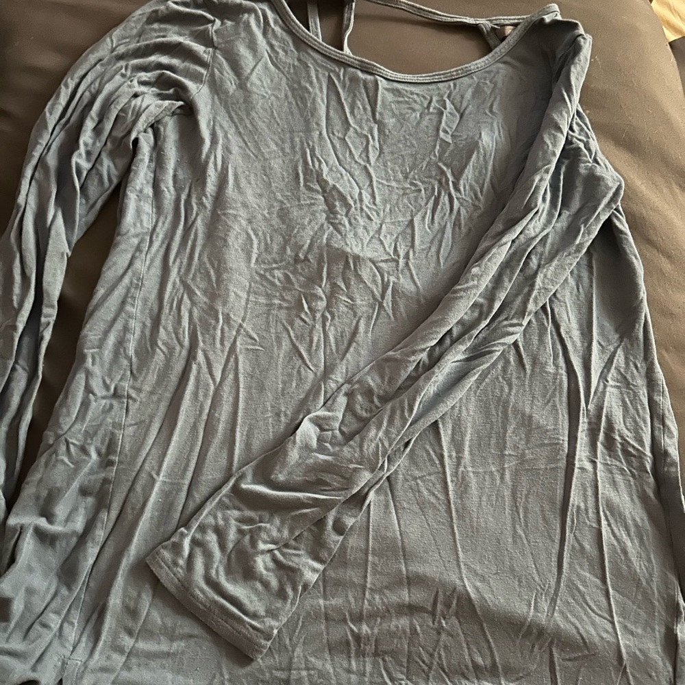 Aerie blue long sleeve. Open/tie back